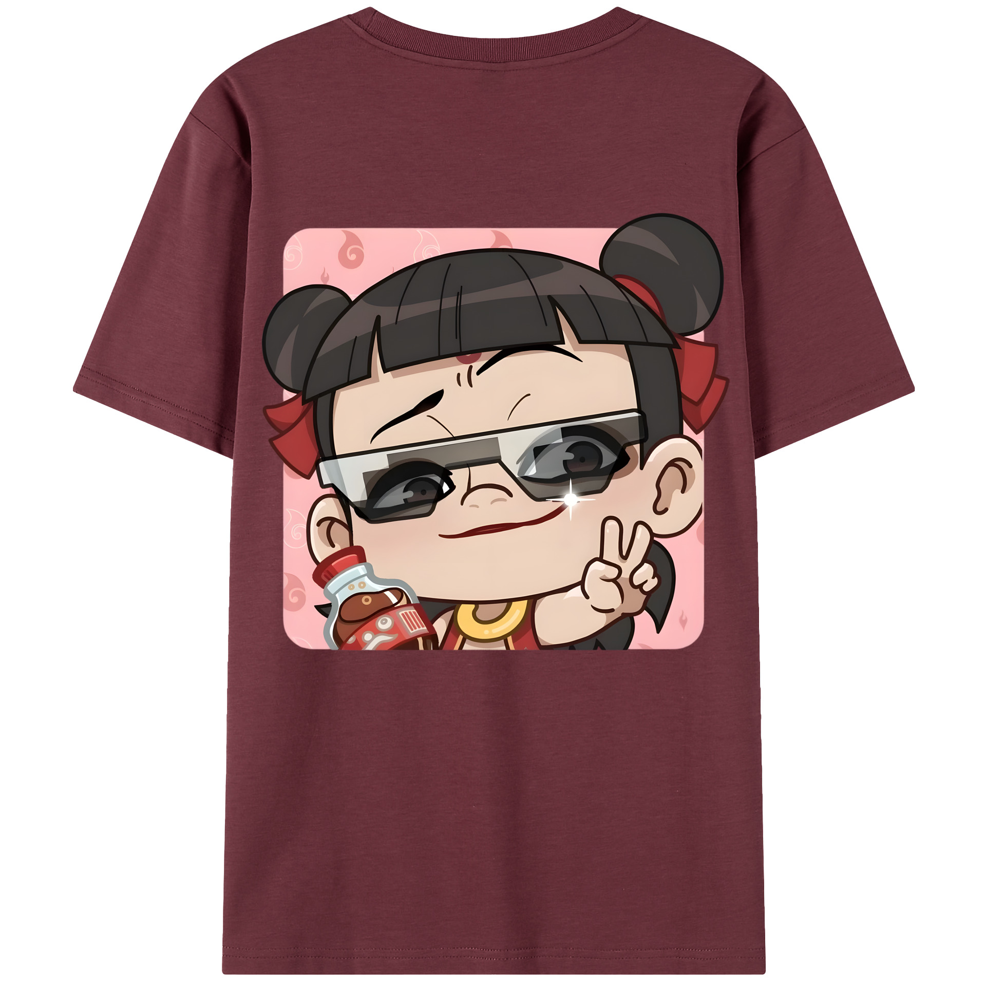 （画像用） Ne Zha 2 ナタ 魔童の大暴れ 綿100％半袖Tシャツ（背面プリント）